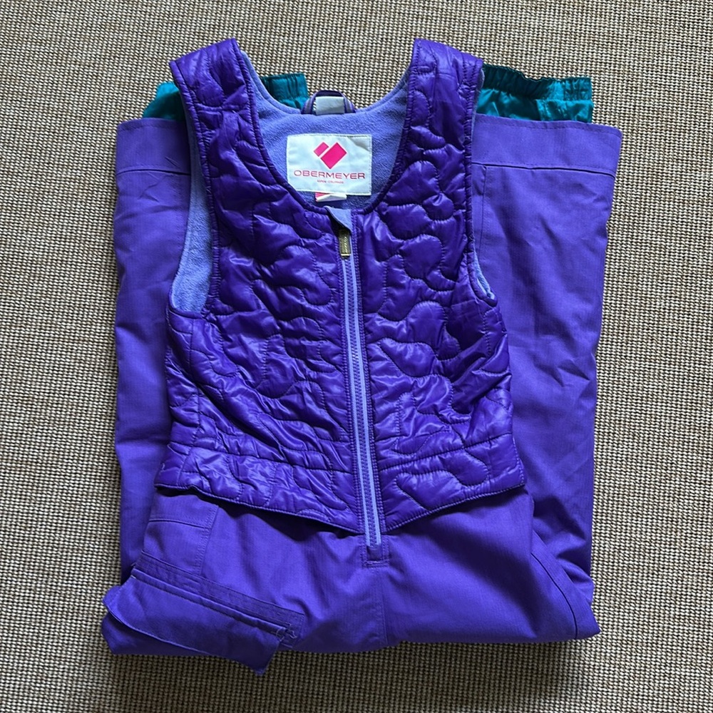 Obermeyer girls size 6 ski pants with bib